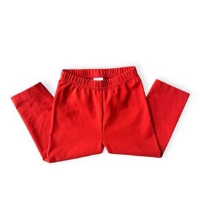 Hanna Andersson Girls Red Capri Leggings Size 5 Cotton Blend Kids Pants